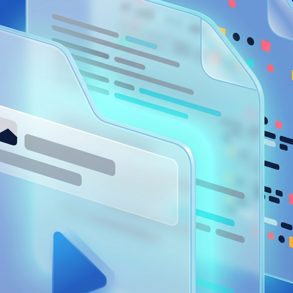 Stack of three layered .bar Behavior Archive file icons with a play triangle overlay and cyan ambient tint, suggesting the bundled video + network + console layers
